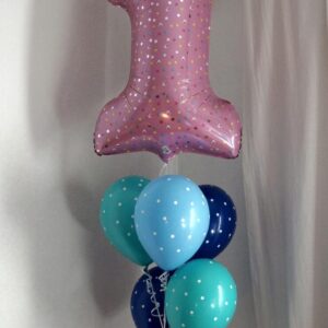 GIFT-Bright Primary Palette Foil Number and Latex Balloon Bouquet